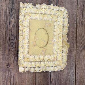 Vintage Yellow Lace Trim Photo Album 3-Ring Binder • Cottagecore Keepsake